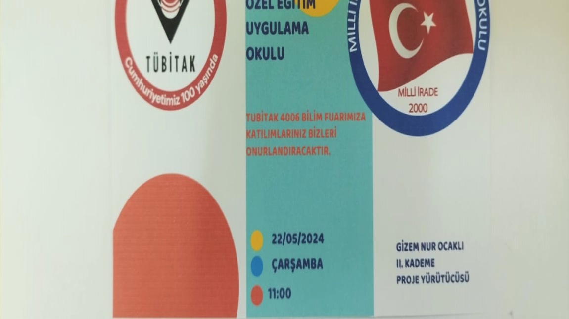 Okulumuz II. Kademe ögretmen ve öğrencilerimizin hazırladığı 4006 Bilim Fuarına katılımlarınız bizleri onurlandıracaktır